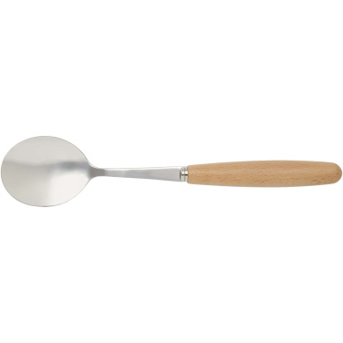 Logo trade promotional gifts picture of: Root 5-piece stainless steel and beech wood cutlery set