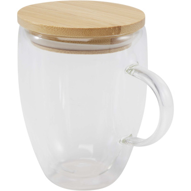 Logotrade promotional gift picture of: Leona 350 ml glass cup with bamboo lid