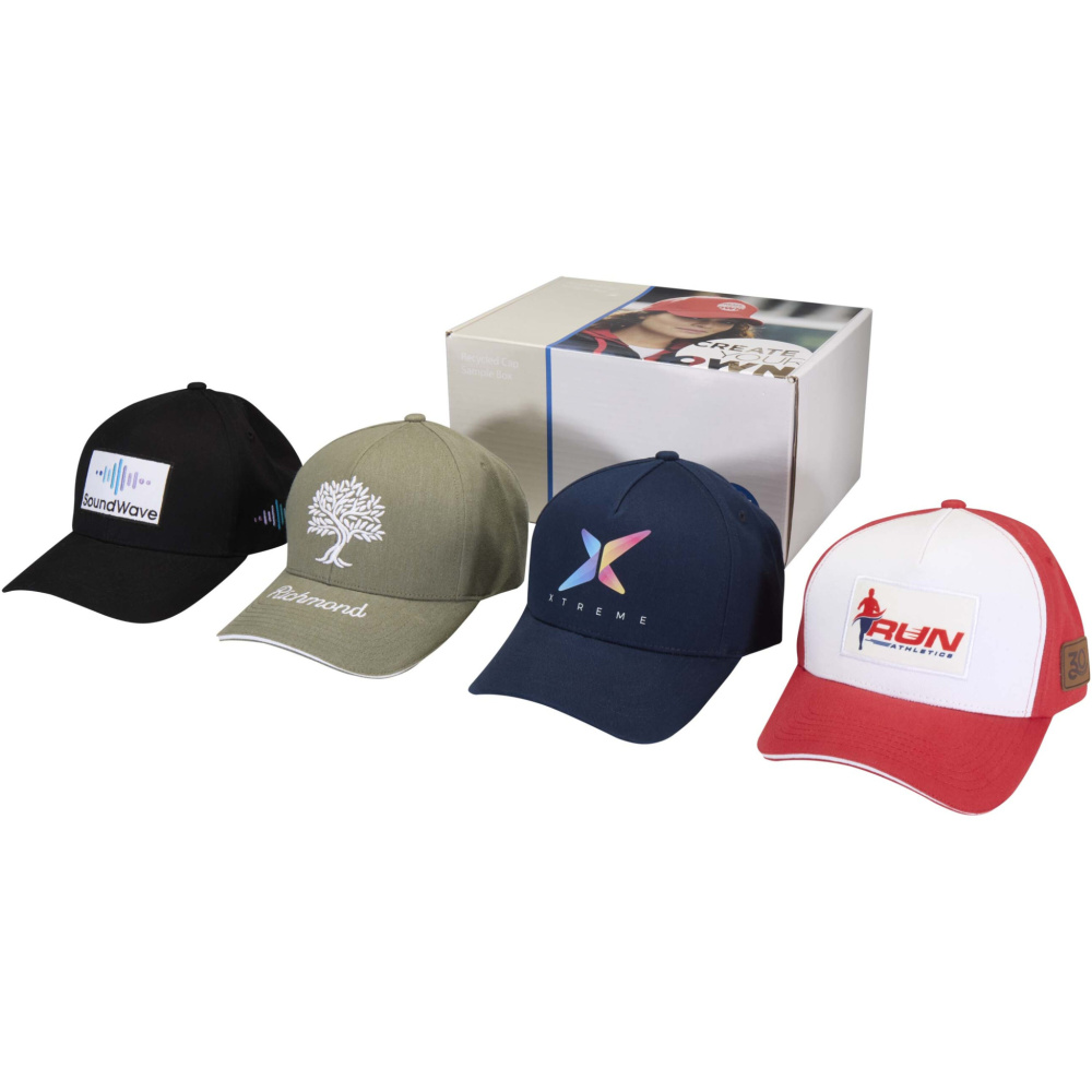 Logo trade advertising products picture of: Recycled caps sample box