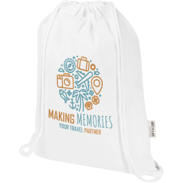 Logo trade promotional gift photo of: Oregon Blend 140 g/m² GRS recycled drawstring bag 5L