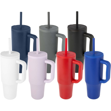 Logotrade promotional product picture of: Brady 900 ml RCS certified insulated tumbler with silicone straw