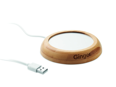 Logotrade corporate gifts photo of: Bamboo mug warmer with USB
