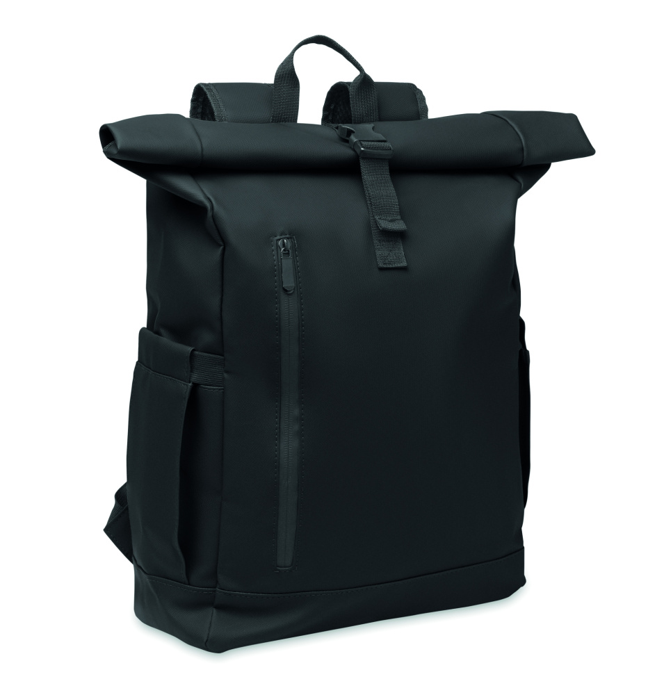 Logotrade promotional product picture of: Rolltop laptop rucksack 600D