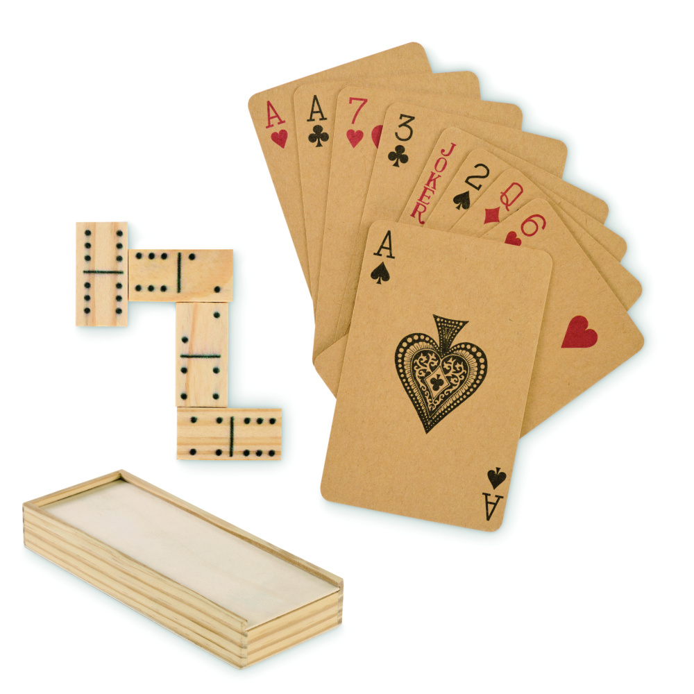 Logo trade promotional giveaways image of: Domino and cards set