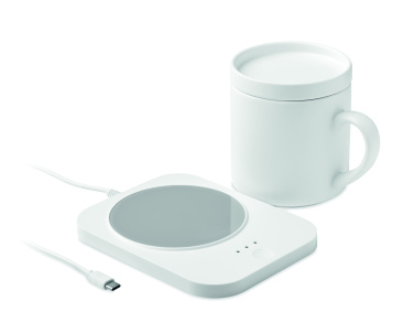 Logo trade advertising products image of: Wireless charger mug warmer set