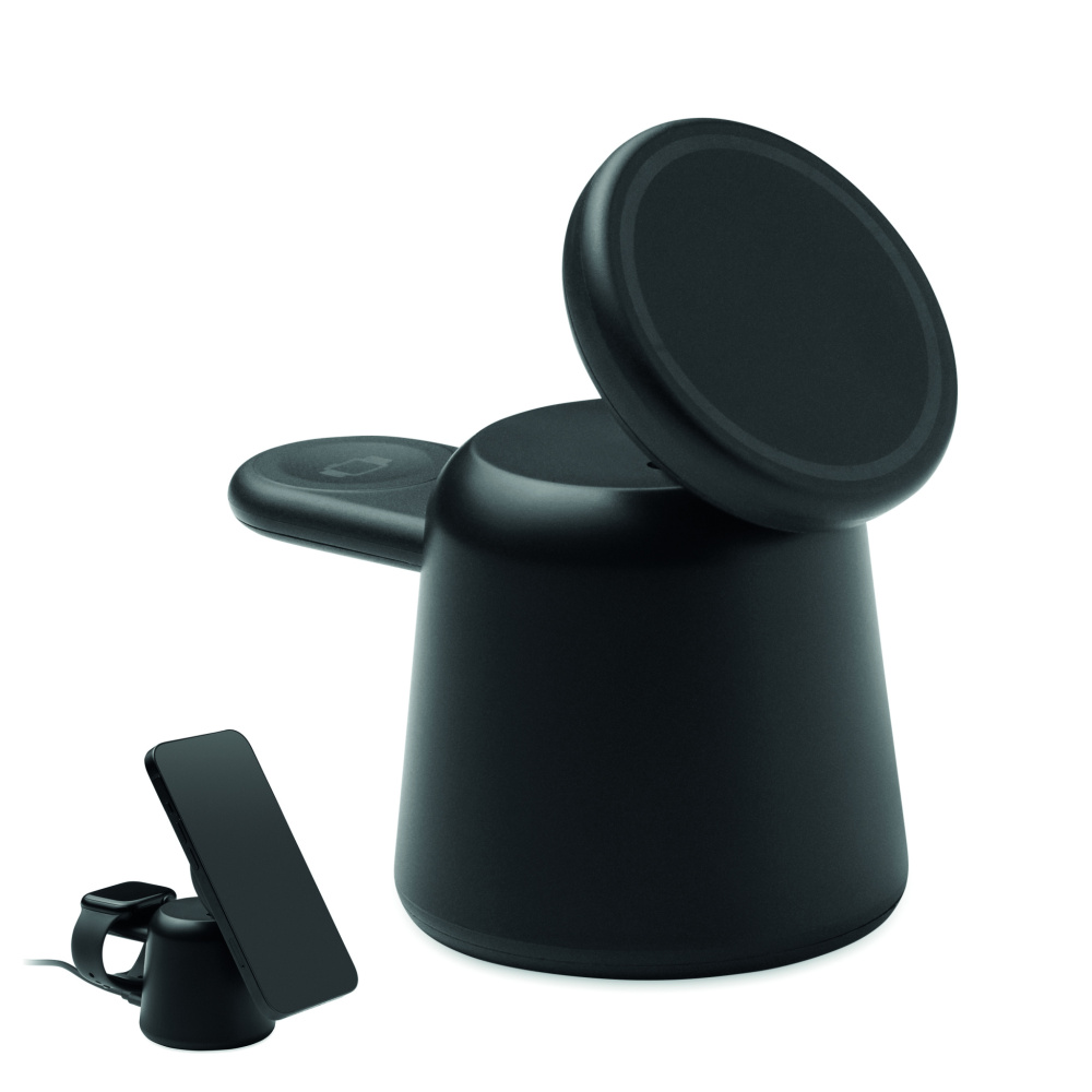 Logo trade business gift photo of: 3 in 1 wireless charger 15W