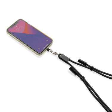 Logo trade advertising products picture of: LoopAmp RCS RPET adjustable phone cord with 60W cable