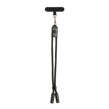 Logo trade promotional merchandise picture of: LoopAmp RCS RPET adjustable phone wrist strap 60W cable
