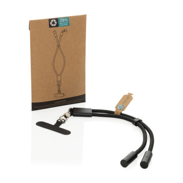 Logo trade promotional giveaways picture of: LoopAmp RCS RPET adjustable phone wrist strap 60W cable