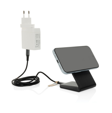 Logo trade promotional products picture of: VoltPerch RCS recycled plastic 15W magnetic wireless charger