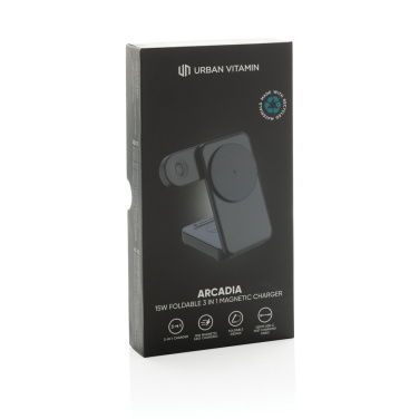 Logo trade promotional products picture of: Urban Vitamin Arcadia RCS rplastic 15W 3in1 magnetic charger