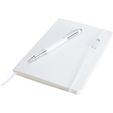 Logotrade advertising products photo of: Legato Elegance A5 hard cover notebook and rollerball pen set