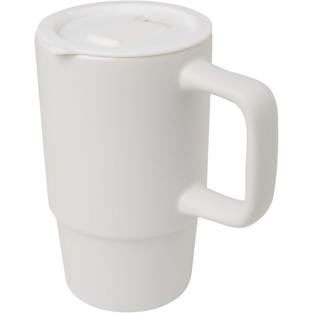 Logo trade promotional gifts picture of: Carter 450 ml ceramic mug with plastic lid