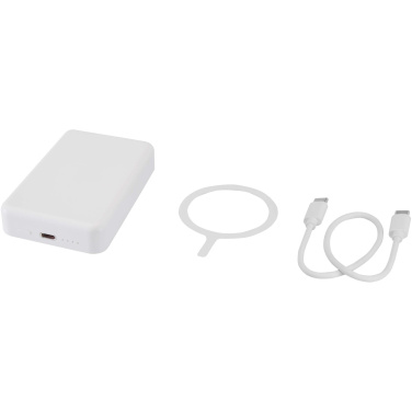 Logo trade corporate gift photo of: Acrab 10.000 mAh 15W magnetic wireless power bank with 20W PD - made from recycled plastic