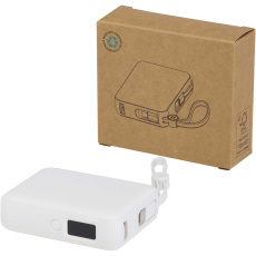 Acrux 10.000 mAh 35W tablet power bank with built in Type-C cable - made from recycled plastic