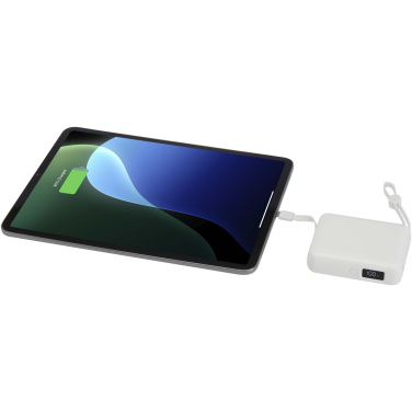 Logo trade advertising products picture of: Acrux 10.000 mAh 35W tablet power bank with built in Type-C cable - made from recycled plastic
