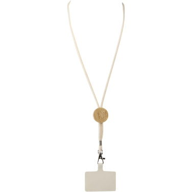 Logo trade promotional giveaway photo of: Adhab smartphone lanyard with bamboo details