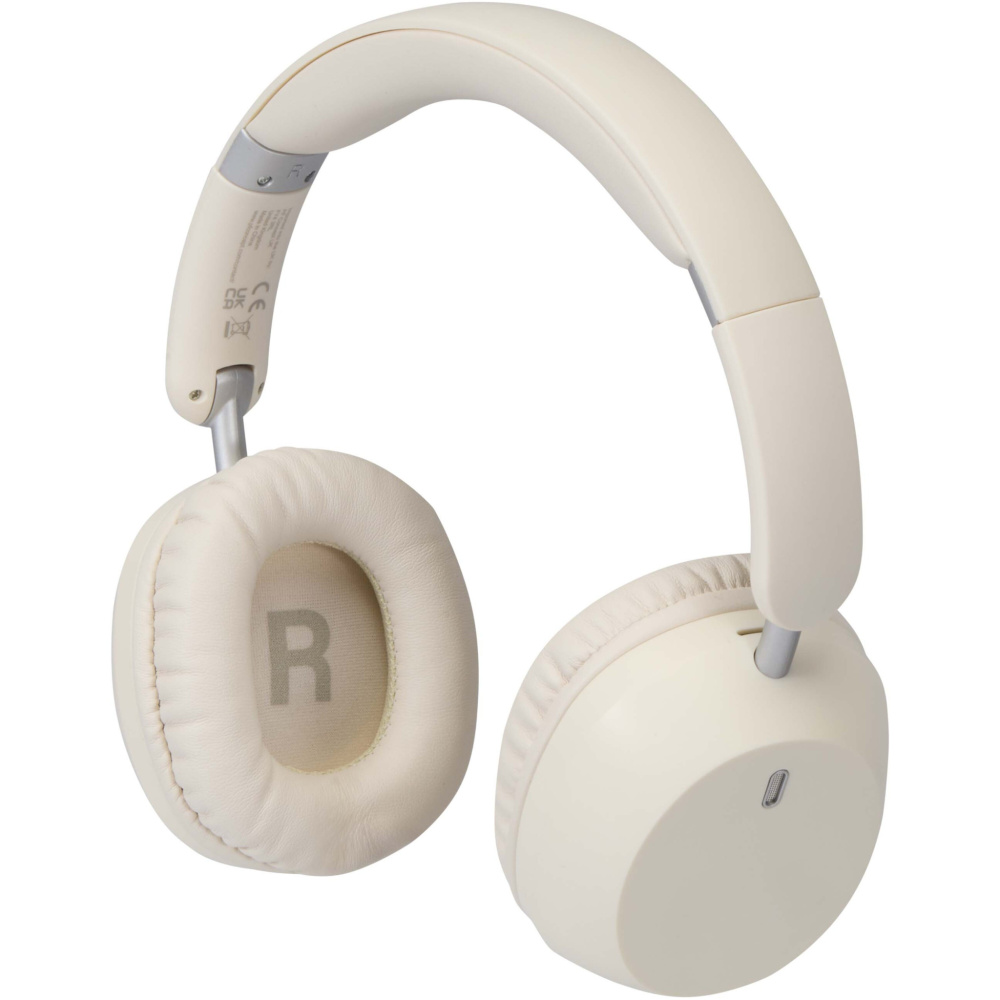 Logo trade promotional gifts picture of: Hoggar recycled plastic over-ear foldeable ANC and ENC headphones