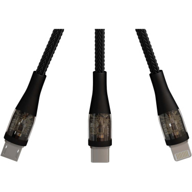 Logotrade corporate gifts photo of: SCX.design C51 60W 5-in-1 rPET fast charging cable with display