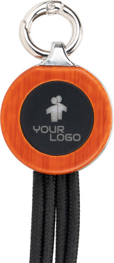 Logotrade corporate gifts photo of: 4-in-1 cable with elighted logo in a wooden casing