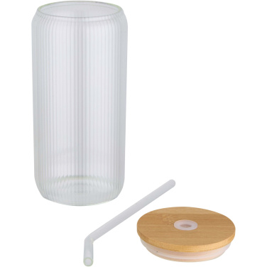 Logotrade promotional items photo of: Mirage 500 ml single-walled borosilicate glass jar with bamboo lid