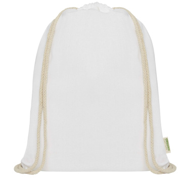 Logo trade promotional items picture of: Odisha 140 g/m² OCS organic drawstring bag 5L