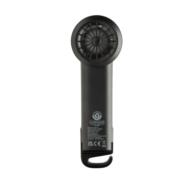 Logo trade corporate gifts image of: Twist RCS recycled plastic re-chargeable portable fan