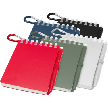 Logo trade promotional giveaways picture of: Lig Mini recycled outdoor soft cover notebook and ballpoint pen set (black ink)