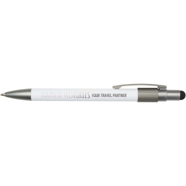 Logotrade advertising product picture of: Rill RCS recycled ballpoint pen with stylus and fidget spinner (black ink)
