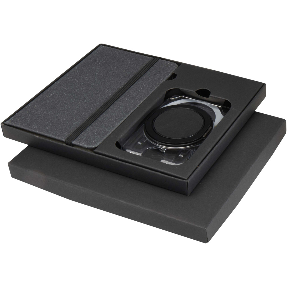 Logo trade promotional items picture of: Kern A6 hard cover notebook and MagSafe wallet gift set