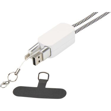Logotrade promotional giveaways photo of: Anser recycled plastic smartphone lanyard with 27W 5-in-1 built-in cable