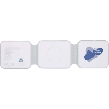 Logotrade advertising product image of: Armus 3-in-1 15W recycled plastic foldable wireless charger