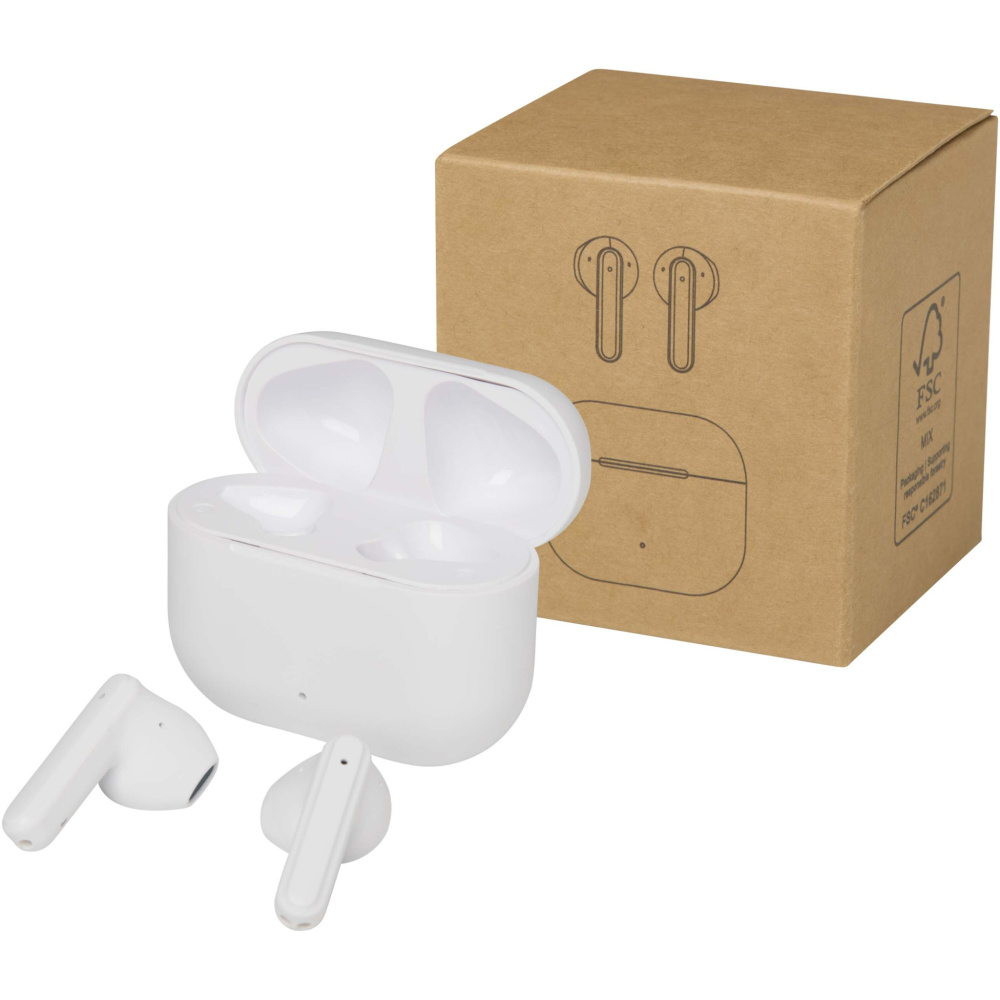 Logo trade business gifts image of: Altais recycled plastic True Wireless Bluetooth® headset