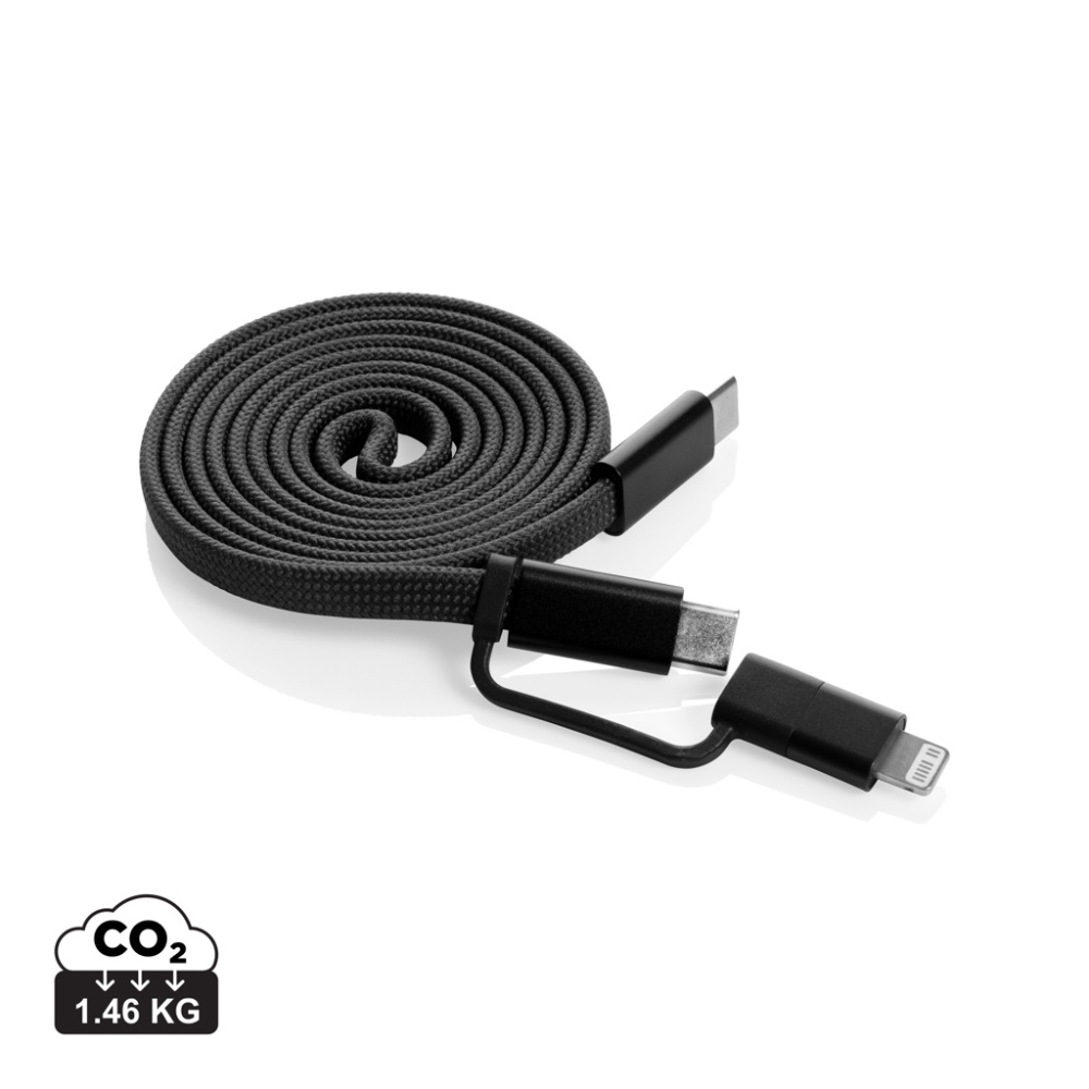 Logotrade promotional gifts photo of: Arc RCS recycled Ultra-thin 60W 2 in 1 magnetic cable