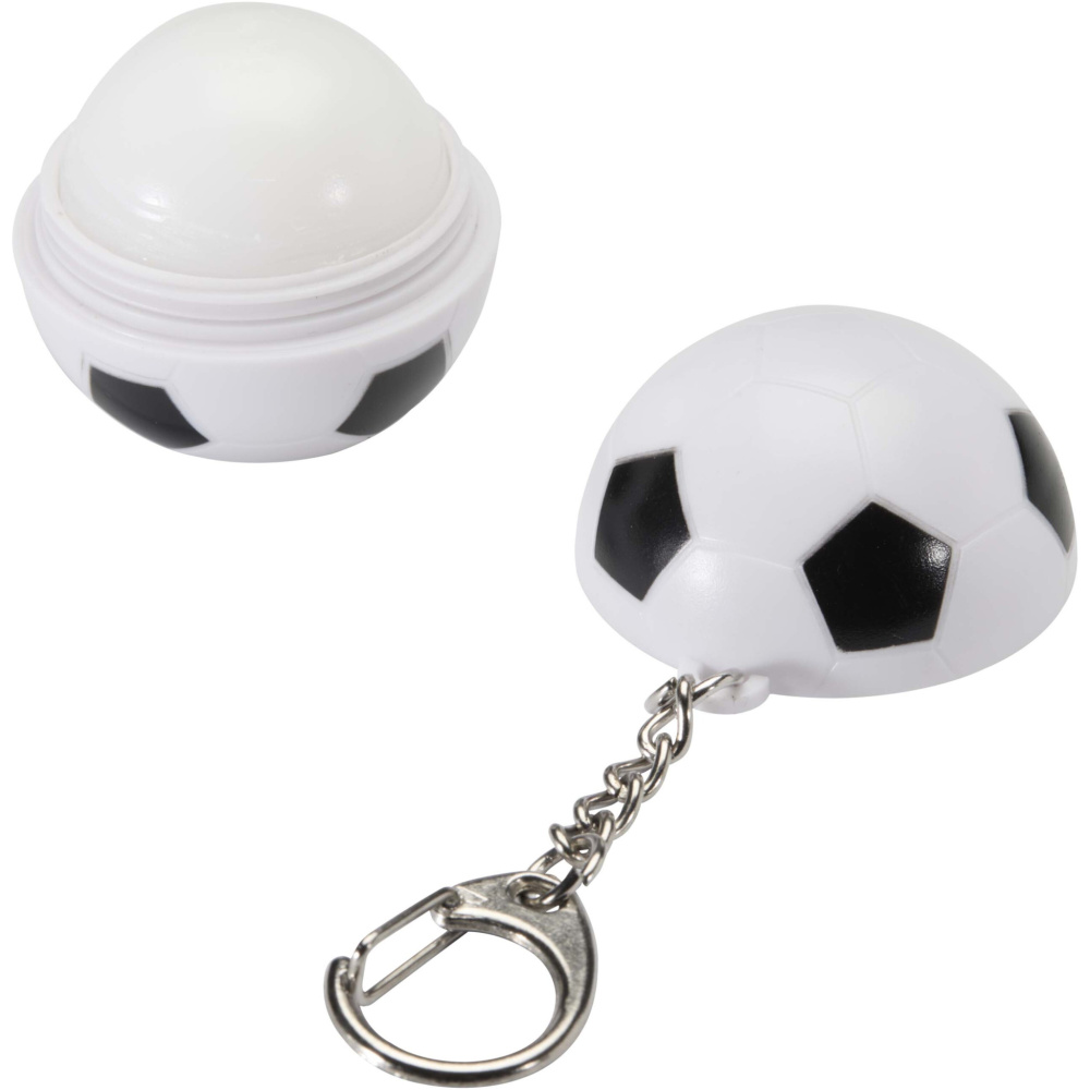 Logotrade promotional giveaway picture of: Rami football-shaped vanilla lip balm with SPF 15 and keychain