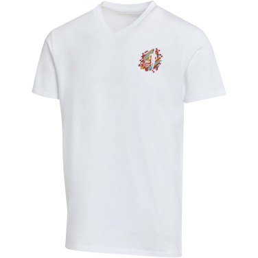 Logo trade promotional gifts picture of: Balfour 200 g/m² short sleeve v-neck unisex OCS organic t-shirt