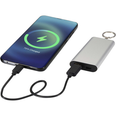 Logotrade advertising product image of: Arcturus 2000 mAh recycled aluminium power bank with keychain