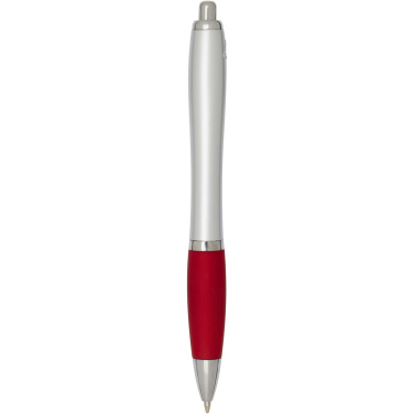 Logotrade corporate gift image of: Nash RCS recycled plastic ballpoint pen with silver barrel and coloured grip (black ink)