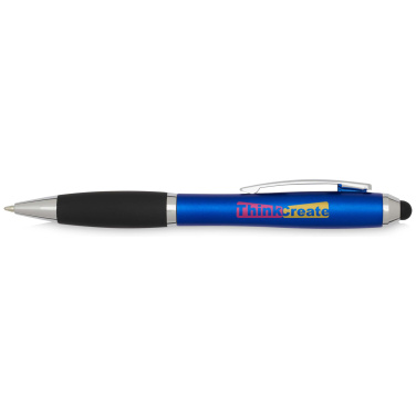 Logotrade promotional giveaway picture of: Nash RCS recycled plastic stylus ballpoint pen with coloured barrel and black grip (black ink)
