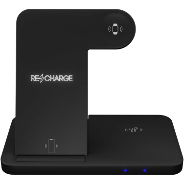 Logo trade corporate gifts picture of: SCX.design W28 3-in-1 wireless charging base with phone stand