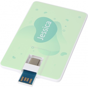 Logo trade reklaamtoote pilt: Duo õhuke 32 GB USB-draiv koos Type-C ja USB-A 3.0-ga