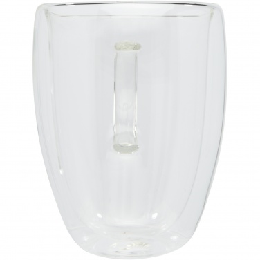 Logotrade reklaamkingitused pilt: Manti 2-osaline 350 ml topeltseinaga klaasist tass bambusest alusega 