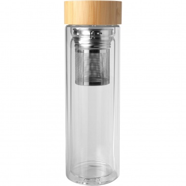 Logo trade reklaamkingituse pilt: Bailey 400 ml borsilikaatklaasist infusioonipudel bambusest kaanega