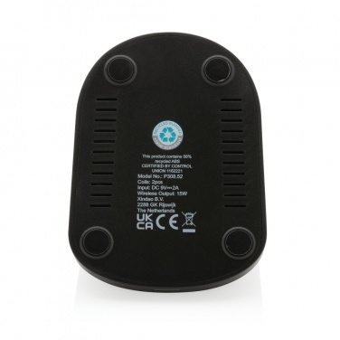 Logo trade ärikingitused foto: RCS taaskasutatud plastist topeltpooliga juhtmevaba alus 15W