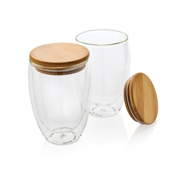 Logo trade reklaamkingituse pilt: Klaaside komplekt bambusest kaanega 350 ml