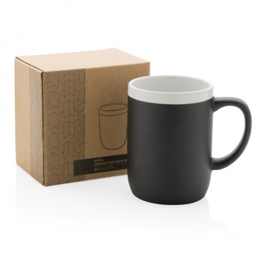 Logo trade reklaamkingituse pilt: Valge äärega keraamiline kruus 300ml