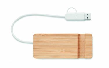 Logo trade firmakingi pilt: Bambusest USB 4 pordiga jaotur