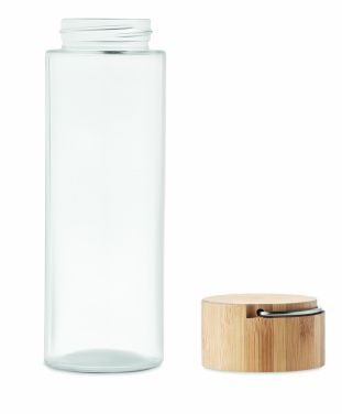 Logo trade firmakingituse pilt: Klaaspudel 500ml bambusest kaas