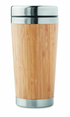Logotrade ärikingid pilt: Topeltseintega bambusest termostass 430ml