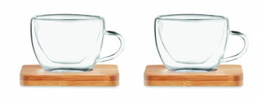 Logo trade meened foto: Komplektis 2 kahekordse seinaga espressotassid